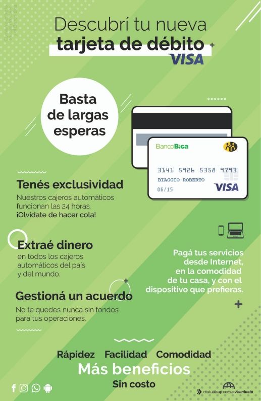 Tarjeta de débito VISA Mutual - Mutual del Club Atlético Pilar