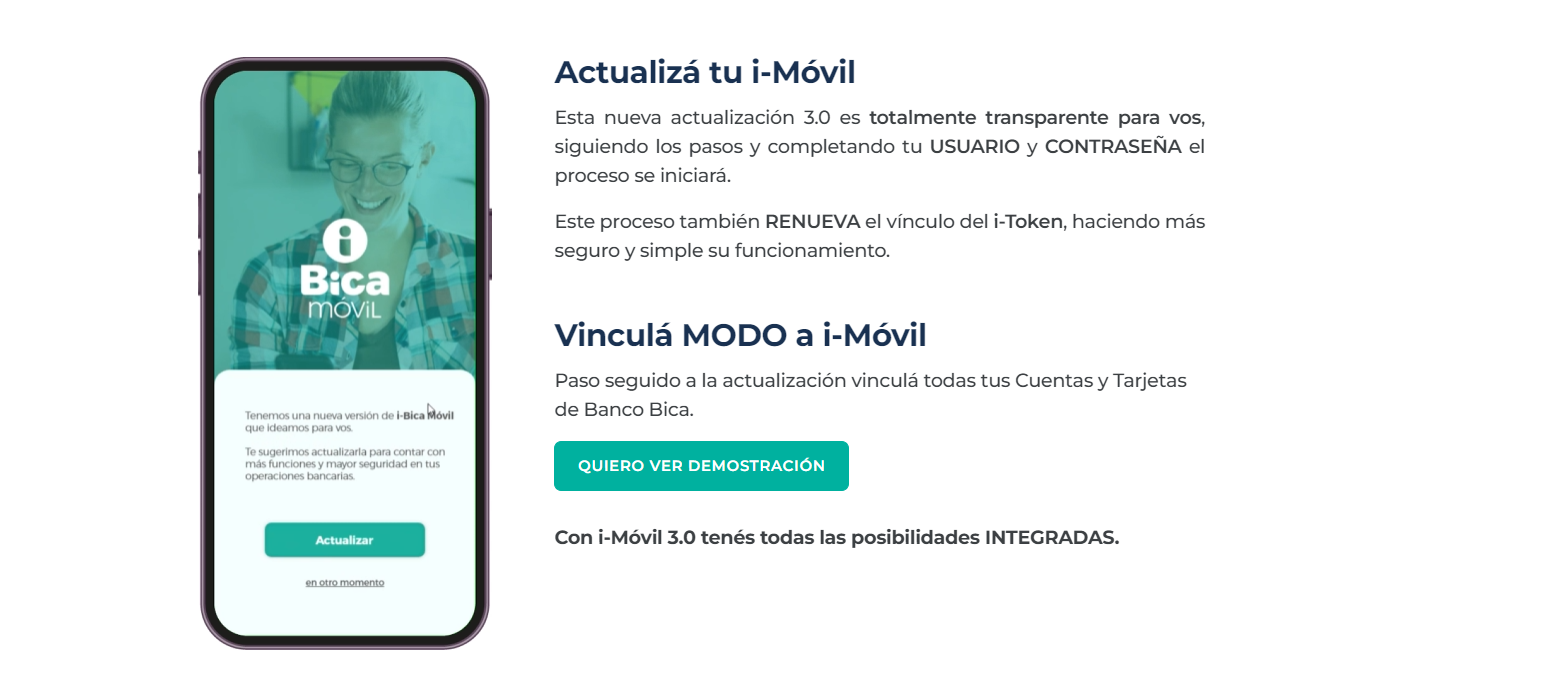 Cierre de artículo con información general de iMóvil 3.0 de Banco Bica y la Mutual del Club Atlético Pilar