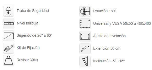 Soporte Nakan SPL378e - Características - Mutual del Club Atlético Pilar