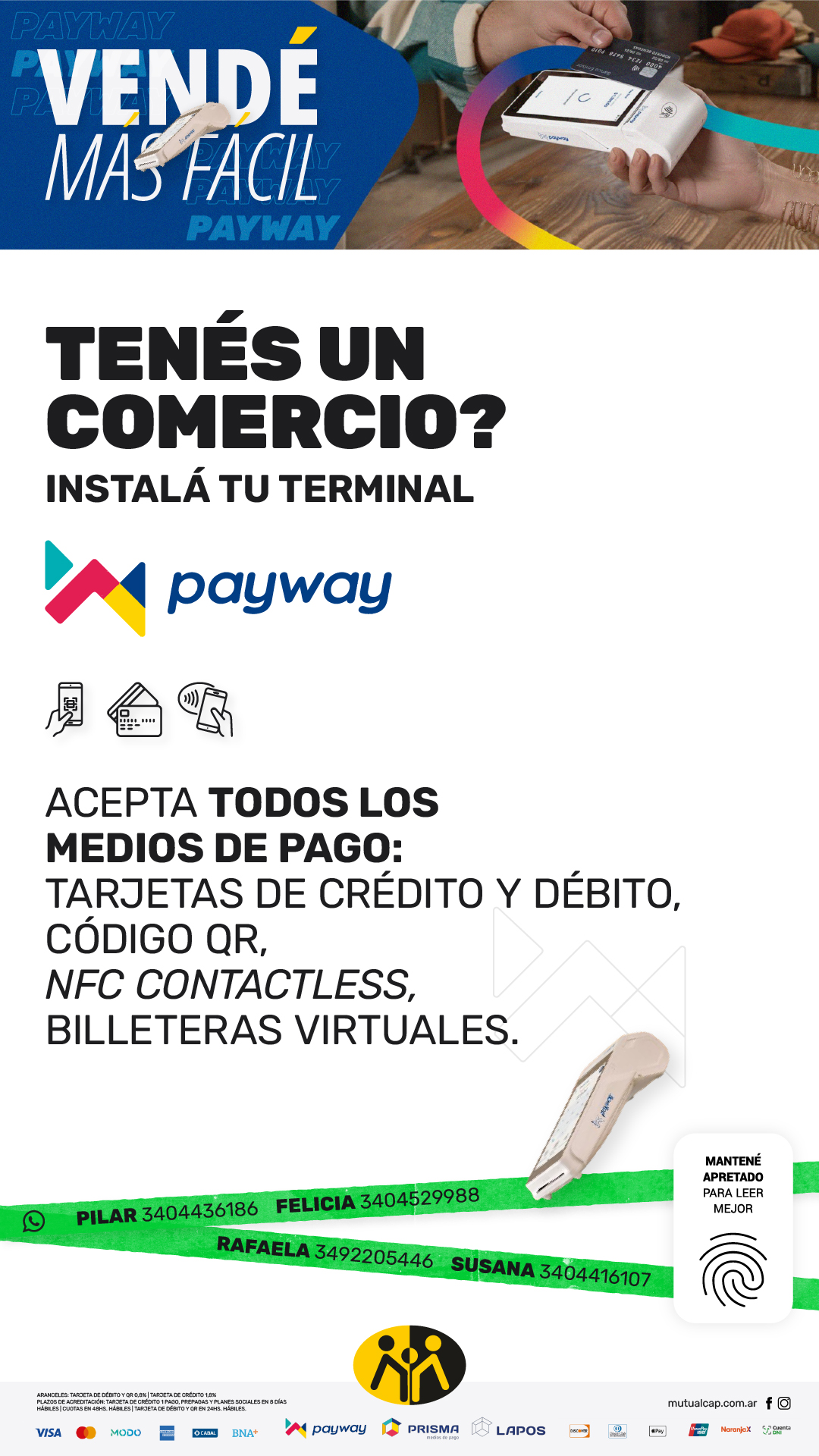 PayWay - La manera más fácil de vender - Un sistema ideado por la Mutual del Club Atlético Pilar