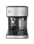 Cafetera expresso Oster Primalatte EM6603SS_OSBVSTEM6603S_Con taza de cappuccino - Proveeduría de la Mutual del Club Atlético Pilar