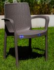 Mesa Indonesia Capuchino Vidrio + 6 Sillas Guinea Capuchino VOSS 2000 - Proveeduria de la Mutual del Club Atletico Pilar
