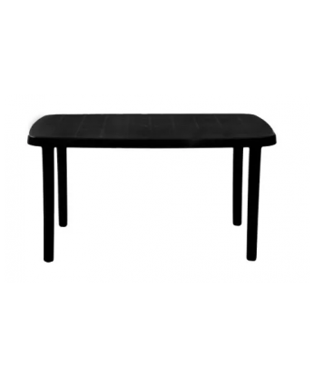Mesa rectangular de plástico negra 