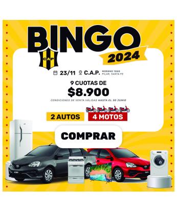 Bingo 2024 del Club Atlético Pilar - Mutual y La Proveeduría ponen a disposición una nueva edición que trae 2 autos y 4 motos 0KM