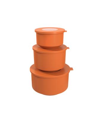 Juego De Contenedores De Plastico (500Ml, 1L, 2L) 3 Piezas Hoop Naranja - Proveeduria de la Mutual del Club Atletico Pilar