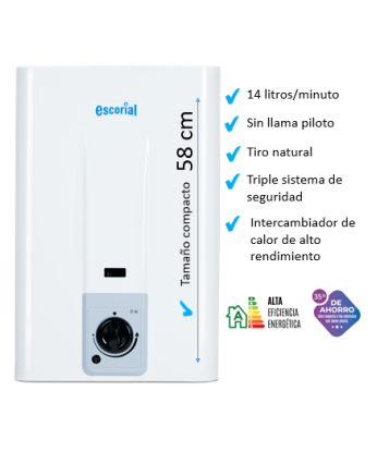 Calefon Escorial CE-14 LTS Gas Natural Blanco [024137]