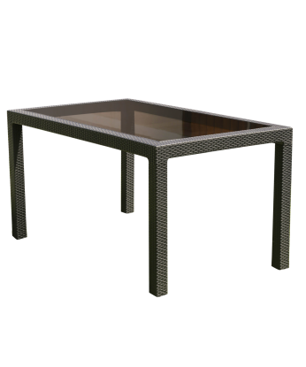 Mesa Indonesia Capuchino Vidrio + 6 Sillas Guinea Capuchino VOSS 2000 - Proveeduria de la Mutual del Club Atletico Pilar