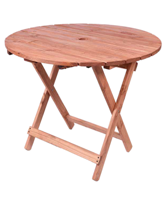 Mesa de Madera Plegable Redonda Descansar - Proveeduria de la Mutual del Club Atletico Pilar