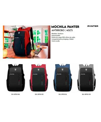 Mochila Panter con Puerto USB 40 LTS [BP100]