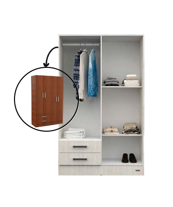 Placard 4 Puertas 2 Cajones Wengue 1,20 [005084]