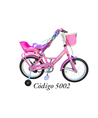 Bicicleta Dama Full Rodado 16 Con Estabilizador y Portamuñecas [5002]