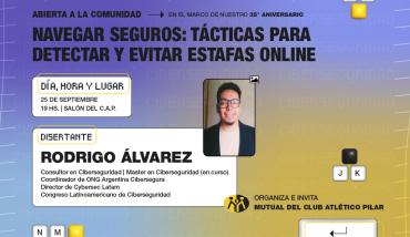 Invitación a la charla sobre Ciberseguridad de la Mutual del Club Atlético Pilar