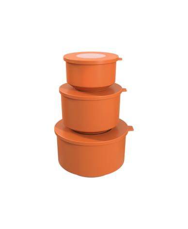 Juego De Contenedores De Plastico (500Ml, 1L, 2L) 3 Piezas Hoop Naranja - Proveeduria de la Mutual del Club Atletico Pilar
