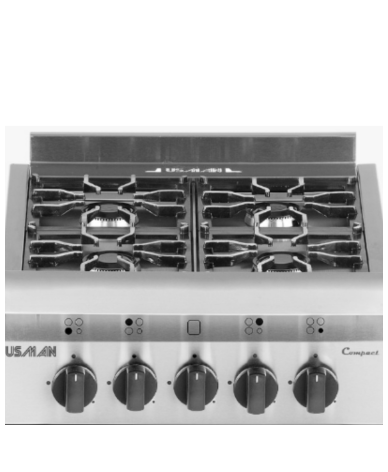 Cocina Semi Industrial Usman Compact 4 Hornallas 52 CM - Proveeduria de la Mutual del Club Atletico Pilar