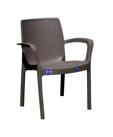 Mesa Indonesia Capuchino Vidrio + 6 Sillas Guinea Capuchino VOSS 2000 - Proveeduria de la Mutual del Club Atletico Pilar