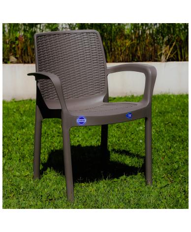 Mesa Indonesia Capuchino Vidrio + 6 Sillas Guinea Capuchino VOSS 2000 - Proveeduria de la Mutual del Club Atletico Pilar