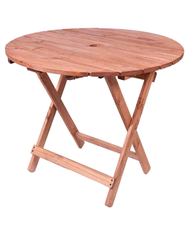 Mesa de Madera Plegable Redonda Descansar - Proveeduria de la Mutual del Club Atletico Pilar