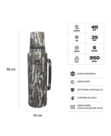 Termo Stanley Clasico 1,4 LTS Bottomland - Proveeduria de la Mutual del Club Atletico Pilar