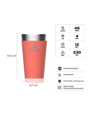 Vaso Pinta Coral Stanley 10-02282-173 - Proveeduria de la Mutual del Club Atletico Pilar